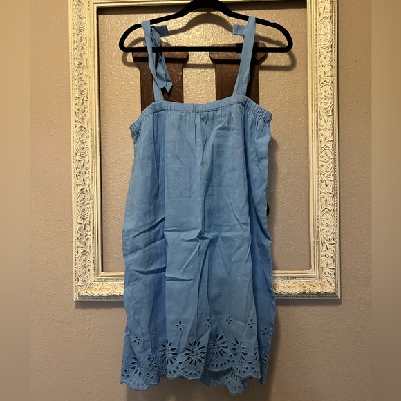 NWT J. Crew Linen Blend Eyelet Dress/Beach Coverup - Picture 1 of 6